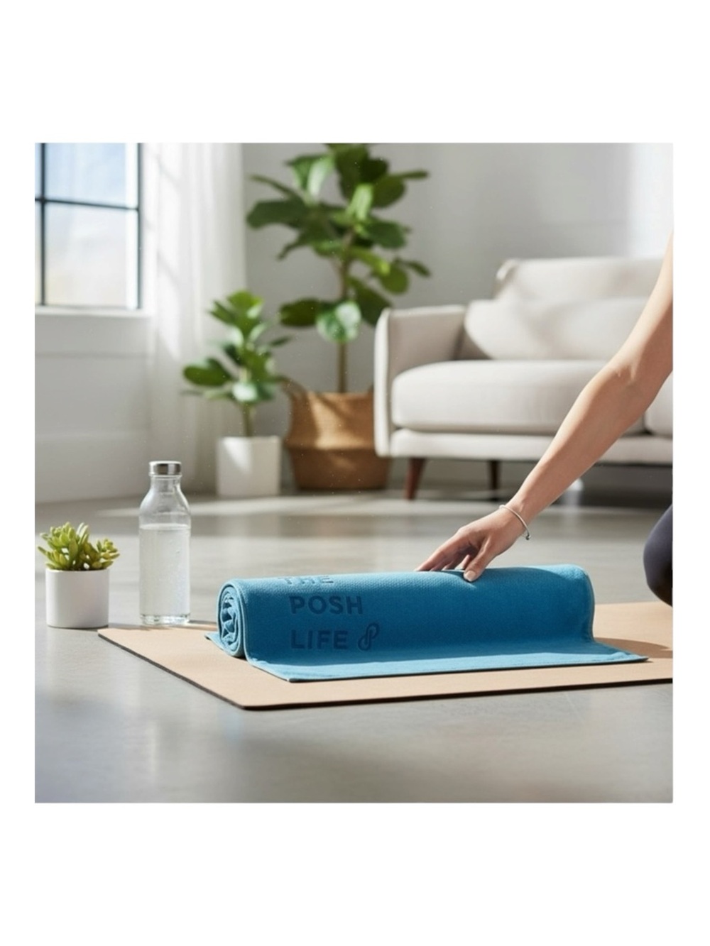 new Poshmark ༄ The Posh Life Plush Velour Logo Beach Towel༄ Baby Blue ༄ 30 x 60